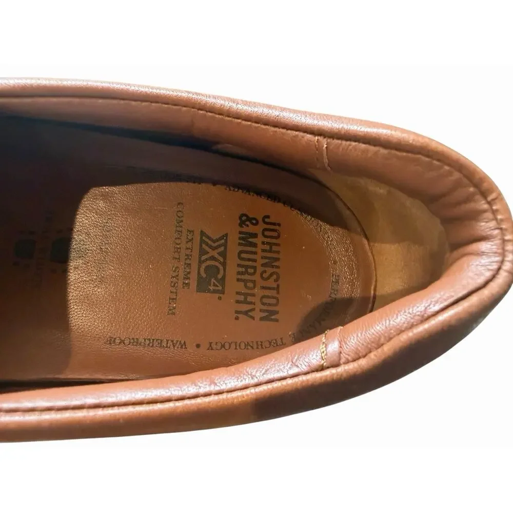 Johnston & Murphy XC4 Waterproof Leather Slip On Loafers Cognac Men's 10M